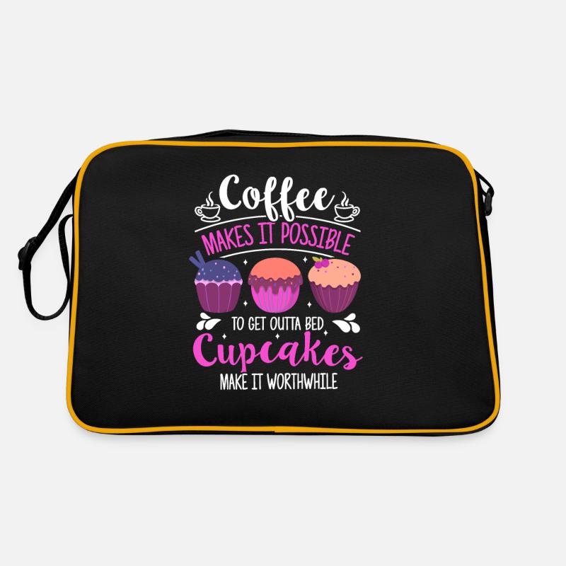 Cupcakes Make It Worthwhile Funny Coffee & Cupcake Retro Bag