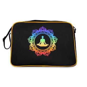 Yoga Méditation Corps Spirituel Energie Chakras - Sac Retro - noir/or - Dos
