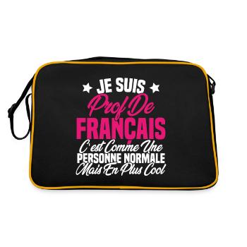 Je suis prof de français Cadeau Prof - Sac Retro - noir/or - Dos
