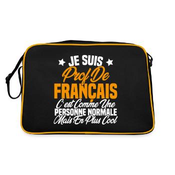 Je suis prof de français Cadeau Prof - Sac Retro - noir/or - Dos