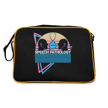 Sprachpathologie Sprachpathologe Retro - Retro Tasche - Schwarz/Gold - Hinten