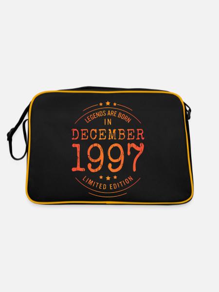 Geburtstag Dezember 1997 Limited Edition Vintage - Retro Tasche - Schwarz/Gold
