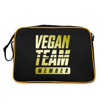 Équipe végétalienne - Sac Retro - noir/or - Dos