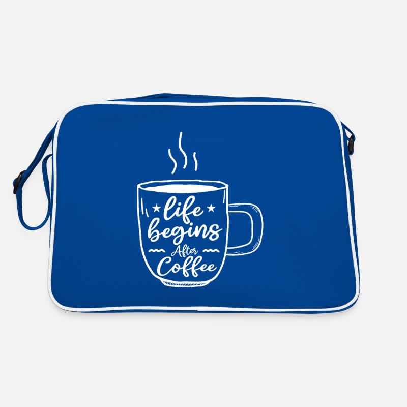 Das Leben beginnt nach dem Kaffee Retro Tasche