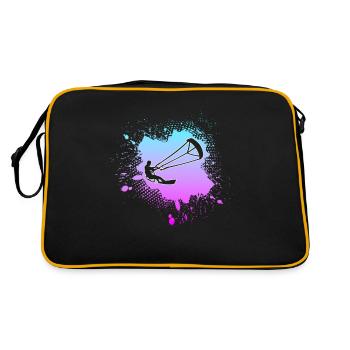 kite surfen - Retro Tasche - Schwarz/Gold - Hinten