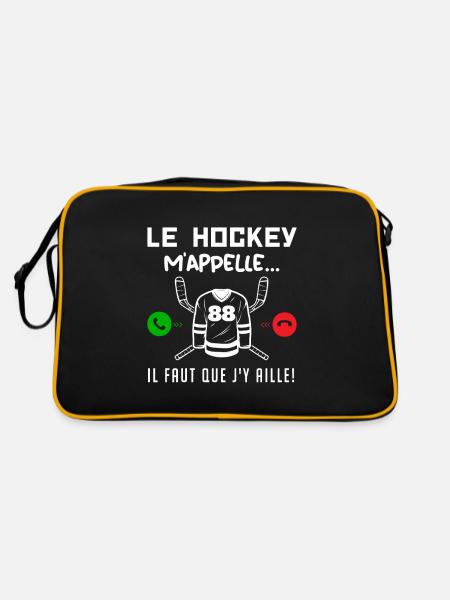le hockey m'appelle il faut que j'y aille ! cadeau - Sac Retro - noir/or - Dos