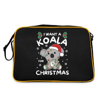 I want a koala for Christmas cute koalas - Retro Bag - black/gold - Back