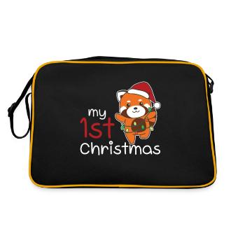 Rote Panda Weihnachten Pandas roux mon 1er Noël - Sac Retro - noir/or - Dos