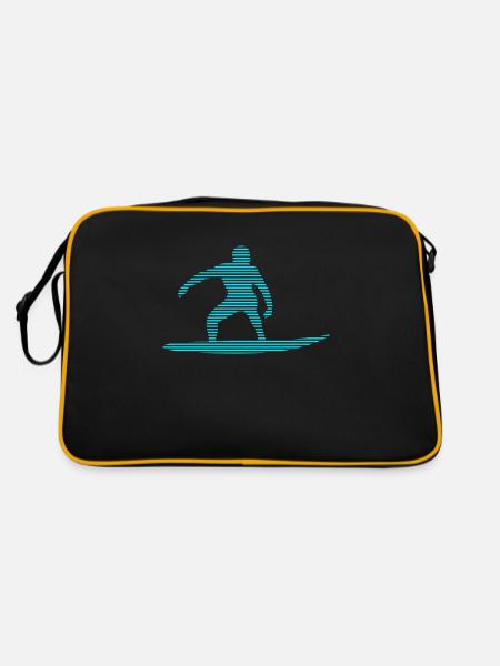 Surfen - Retro Tasche - Schwarz/Gold