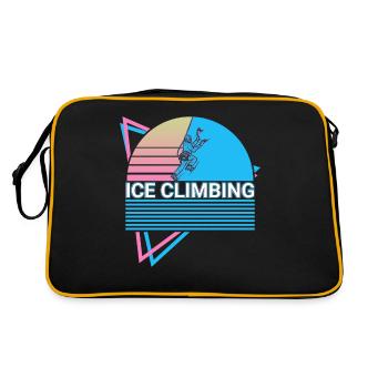 Eisklettern Eiskletterer Retro - Retro Tasche - Schwarz/Gold - Hinten