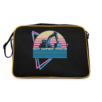 Bediener von schwerem Gerät Retro - Retro Tasche - Schwarz/Gold - Hinten