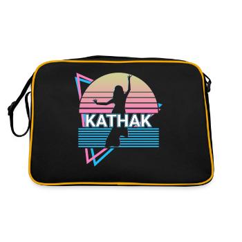 Kathak Indischer Tanz Retro - Retro Tasche - Schwarz/Gold - Hinten