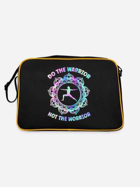 Do The Warrior Not The Worrior Yoga Pose Yoga - Retro Bag - black/gold - Back
