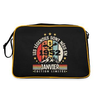 les légendes sont nées en 1952 janvier | cadeau - Sac Retro - noir/or - Dos