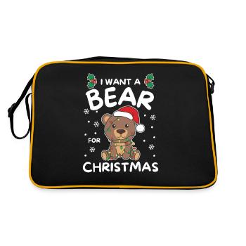 Je veux un ours pour Noël ours mignons - Sac Retro - noir/or - Dos