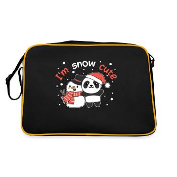 Panda I'm snow cute snowman snow pun - Retro Bag - black/gold - Back