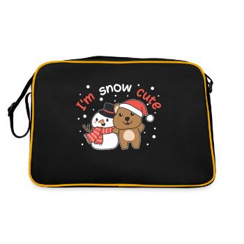 Quokka I'm snow cute snowman snow pun - Retro Bag - black/gold - Back