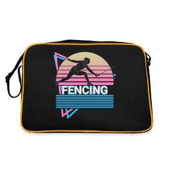 Fechten Fechter Retro - Retro Tasche - Schwarz/Gold - Hinten