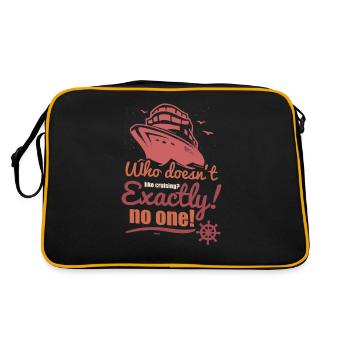 jeder liebt Kreuzfahrten mit dem Schiff auf dem Me - Retro Tasche - Schwarz/Gold - Hinten