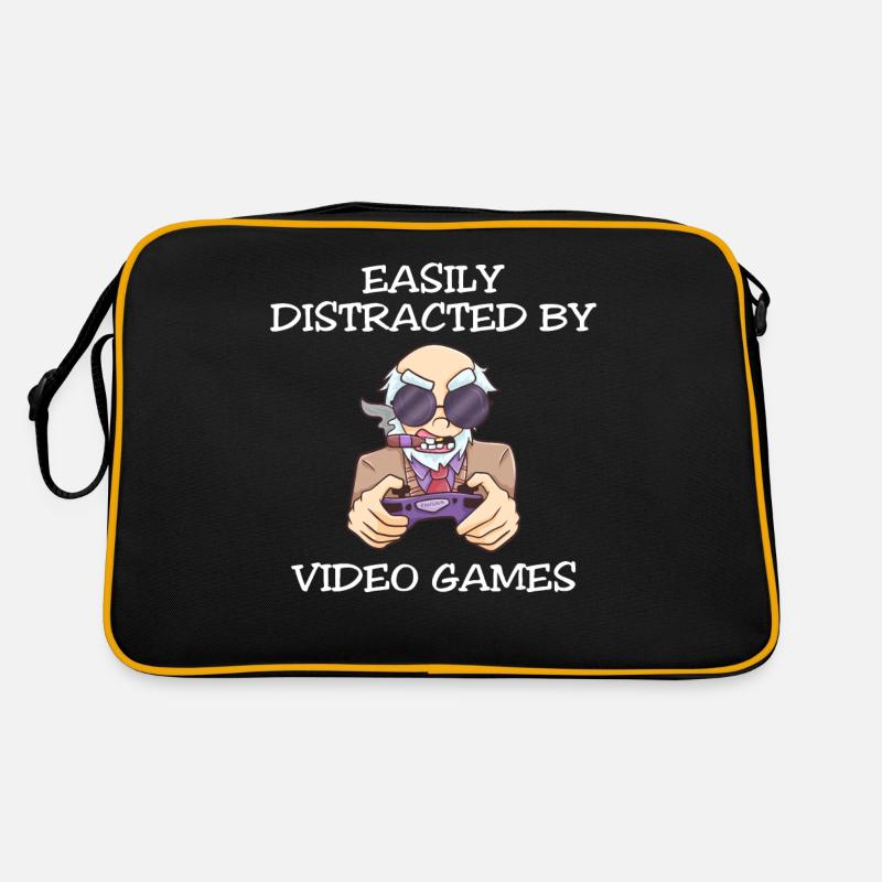 Easily Distracted By Video Games Retro Tasche