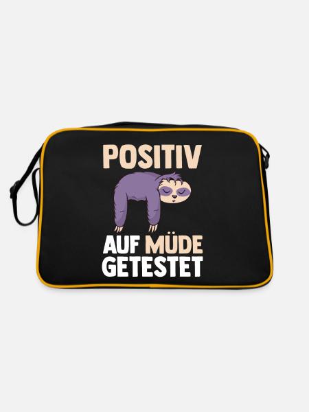 Testé positif pour le paresseux fatigué - Sac Retro - noir/or - Dos