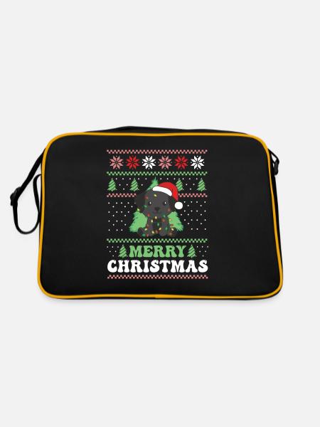 Joyeux Noël rétro moche Noël Labrador - Sac Retro - noir/or - Dos