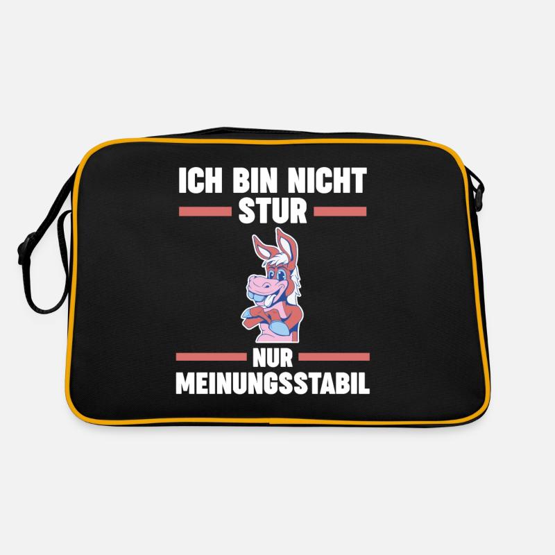 Ich Bin Nicht Stur Ich Bin Meinungsstabil Esel Retro Tasche