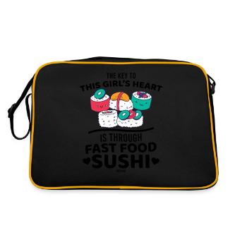 Sushi Fast Food - Retro Tasche - Schwarz/Gold - Hinten