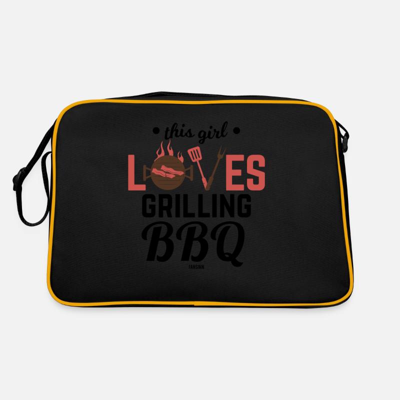 ich liebe bbq Retro Tasche