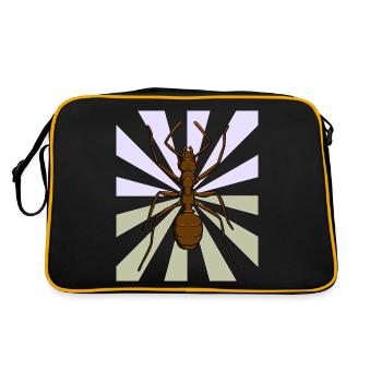 Ameise Weihnachtsgeschenk Geburtstagsgeschenk - Retro Tasche - Schwarz/Gold - Hinten