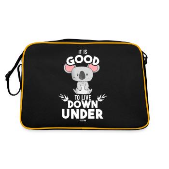 Koala liebt down Under Australien - Retro Tasche - Schwarz/Gold - Hinten