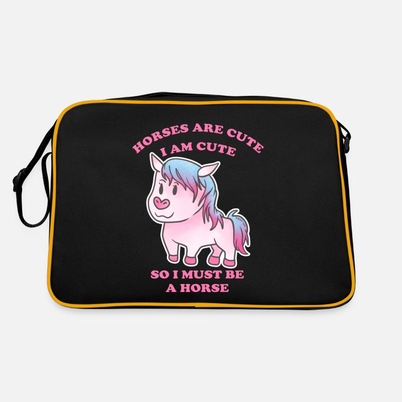 Pferde sind niedlich ich bin niedlich also bin ich Retro Tasche