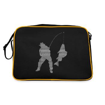 Angeln - Retro Tasche - Schwarz/Gold - Hinten