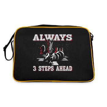 Always 3 Steps Ahead Funny Chess Player - Retro Tasche - Schwarz/Gold - Hinten