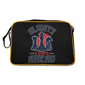Always 3 Steps Ahead Funny Chess Player - Retro Tasche - Schwarz/Gold - Hinten