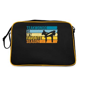 Teakwondo Is My Favorite Season - Retro Tasche - Schwarz/Gold - Hinten