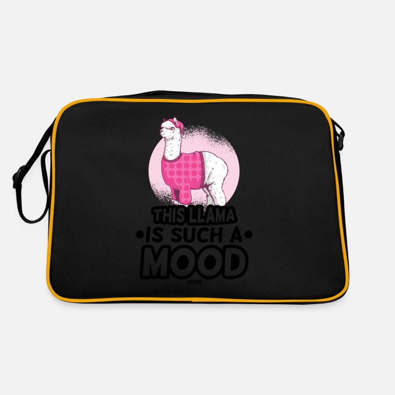 Alpaka - Retro Tasche - Schwarz/Gold