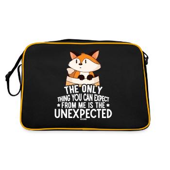 Wildhund Rotfuchs Winter Natur - Retro Tasche - Schwarz/Gold - Hinten
