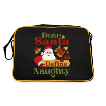 Saison de Noël Cher Père Noël Définir Coquin - Sac Retro - noir/or - Dos
