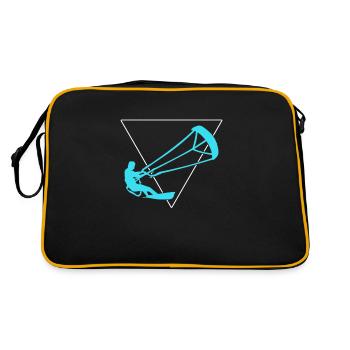 Kite surfen - Retro Tasche - Schwarz/Gold - Hinten