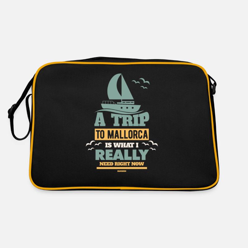 mit dem Boot nach Mallorca Retro Tasche