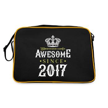 2017 awesome since - Retro Tasche - Schwarz/Gold - Hinten