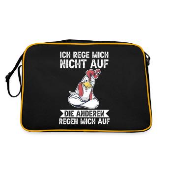 Ich Rege Mich Nicht Auf Die Anderen Regen Mich Auf - Retro Tasche - Schwarz/Gold - Hinten
