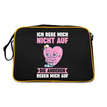 Ich Rege Mich Nicht Auf Die Anderen Regen Mich Auf - Retro Tasche - Schwarz/Gold - Hinten