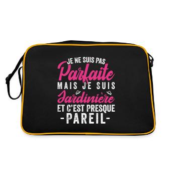 Je Ne Suis Pas Parfaite Mais Je Suis Jardinière - Sac Retro - noir/or - Dos
