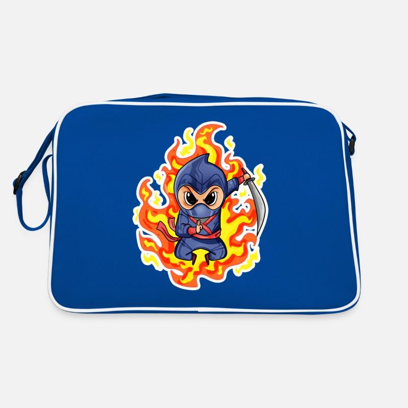 Ninja Feuer Rot Retro Tasche