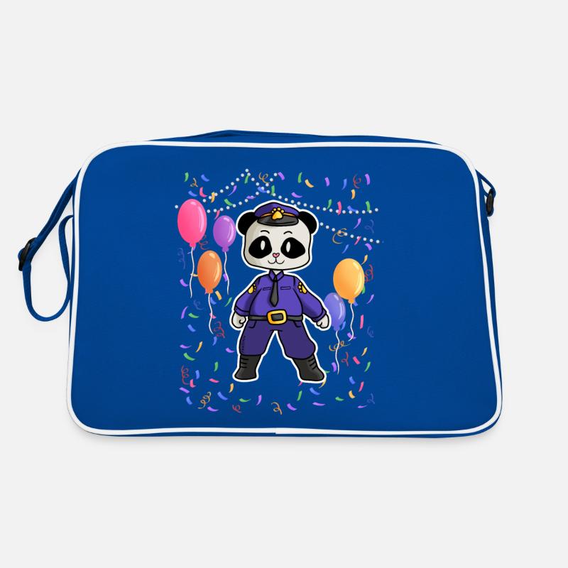 Panda Polizei Geburtstagsparty Retro Tasche