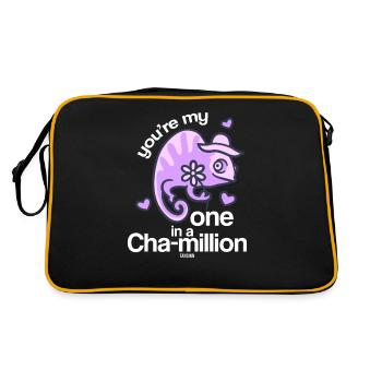 Chamäleon - Retro Tasche - Schwarz/Gold - Hinten