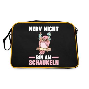 Nerv Nicht Bin Am Schaukeln - Retro Tasche - Schwarz/Gold - Hinten