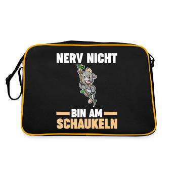 Nerv Nicht Bin Am Schaukeln - Retro Tasche - Schwarz/Gold - Hinten